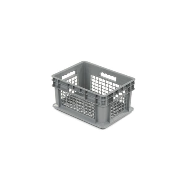 Mesh Straight Wall Storage Container, 15-3/4 in L x 11-3/4 in W x 8-1/4 in H, Gray, 12 PK